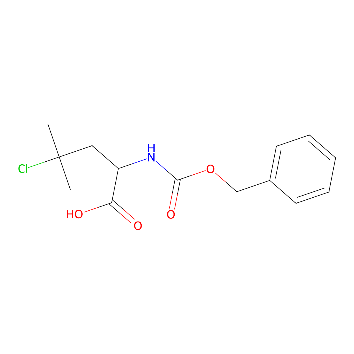 2-{[(Benzyloxy)carbonyl]amino}-4-chloro-4-methylpentanoic acid molecular structure, CAS 2680605-62-1