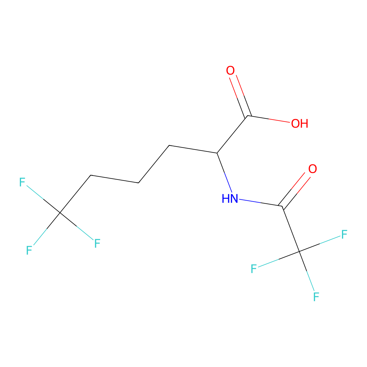 6,6,6-Trifluoro-2-(2,2,2-trifluoroacetamido)hexanoic acid molecular structure, CAS 2680605-68-7
