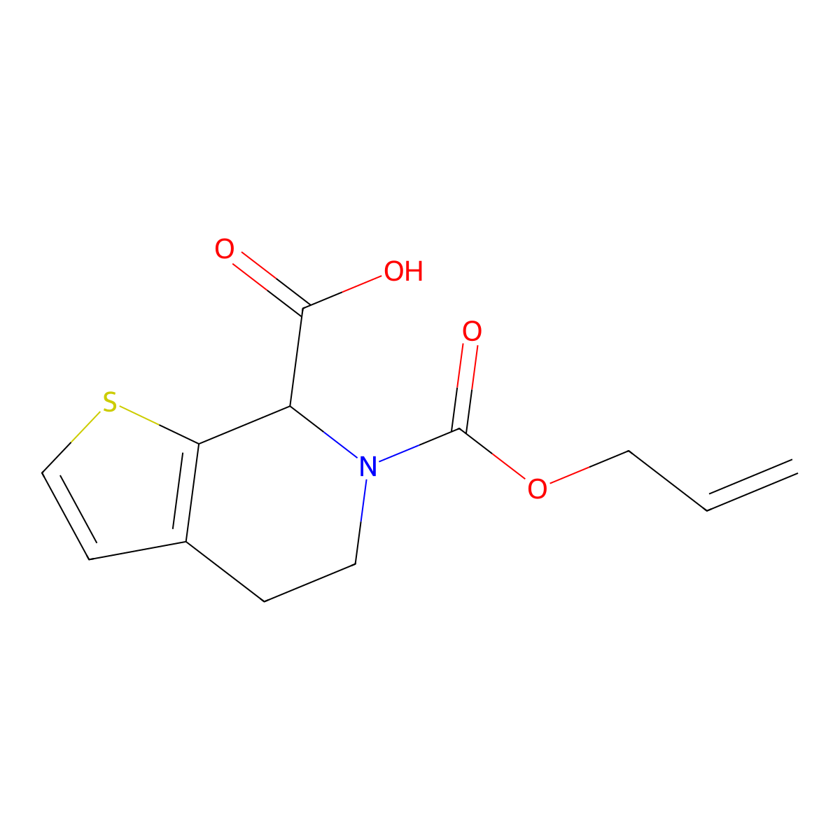 6-[(prop-2-en-1-yloxy)carbonyl]-4H,5H,6H,7H-thieno[2,3-c]pyridine-7-carboxylic acid molecular structure, CAS 2680605-72-3