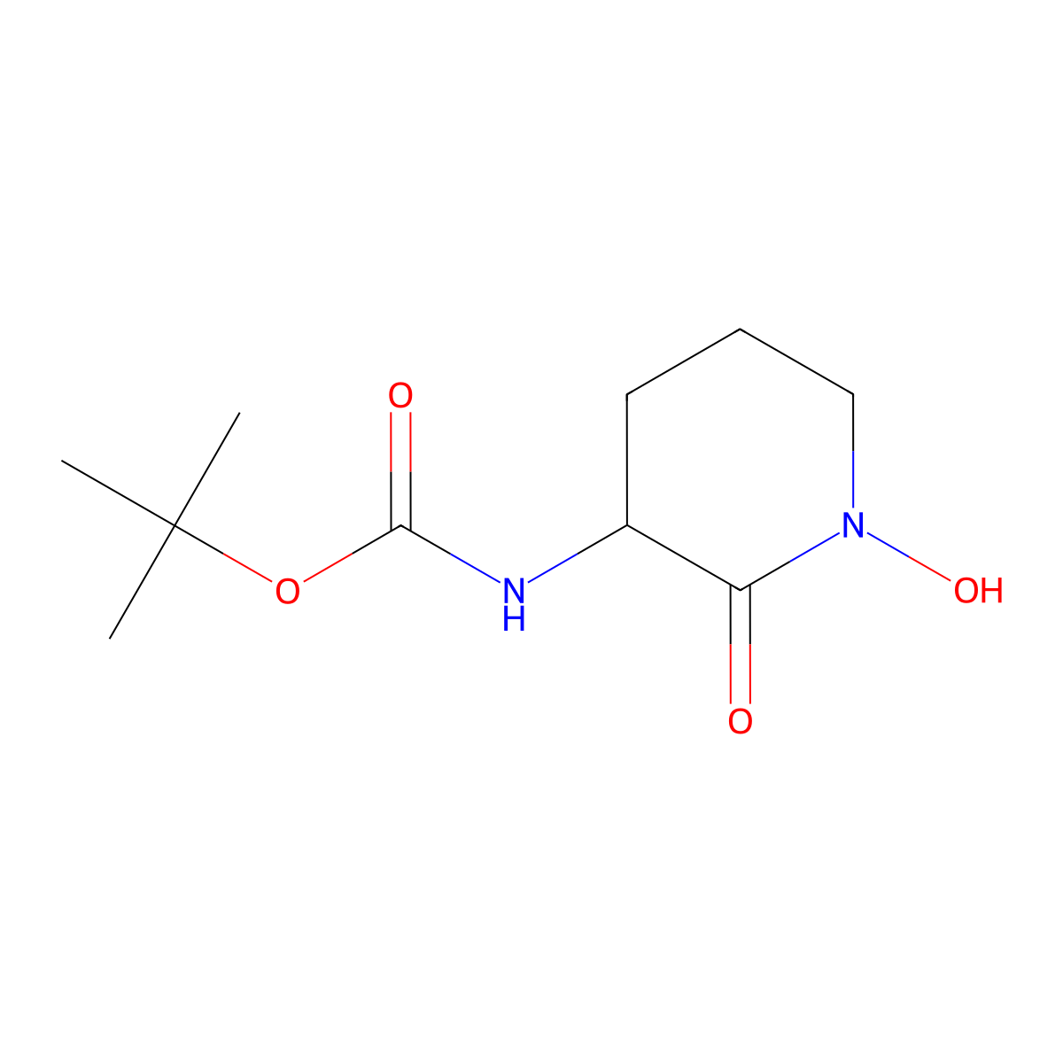 tert-butyl N-(1-hydroxy-2-oxopiperidin-3-yl)carbamate molecular structure, CAS 2680605-85-8