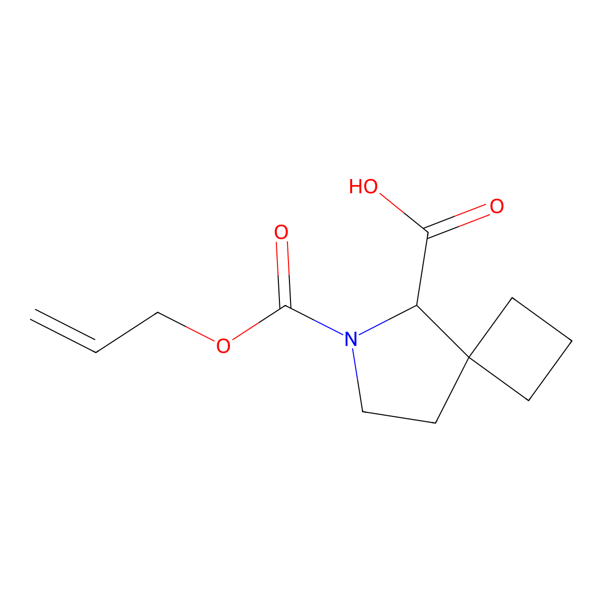6-[(Prop-2-en-1-yloxy)carbonyl]-6-azaspiro[3.4]octane-5-carboxylic acid molecular structure, CAS 2680605-87-0
