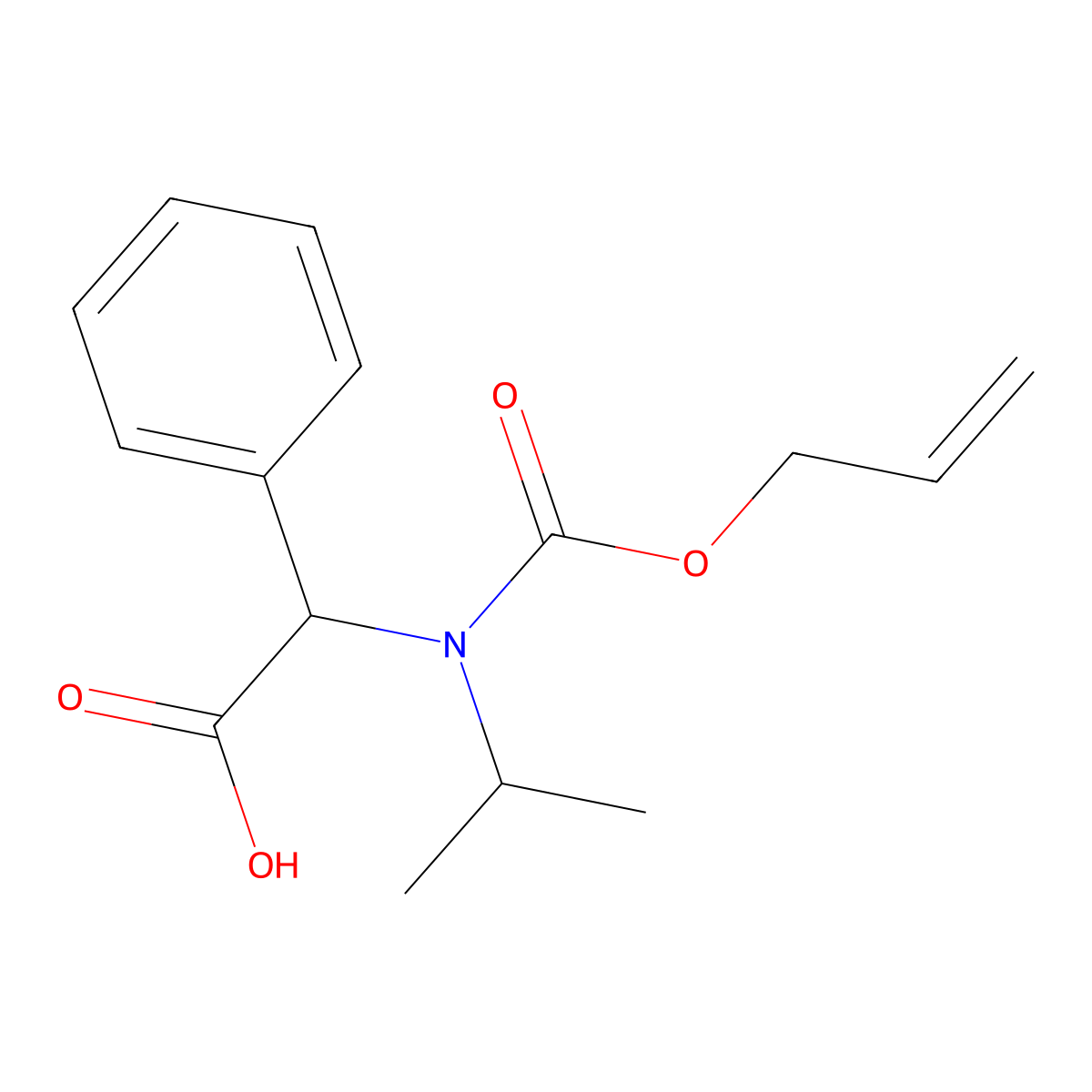 2-Phenyl-2-{[(prop-2-en-1-yloxy)carbonyl](propan-2-yl)amino}acetic acid molecular structure, CAS 2680605-90-5