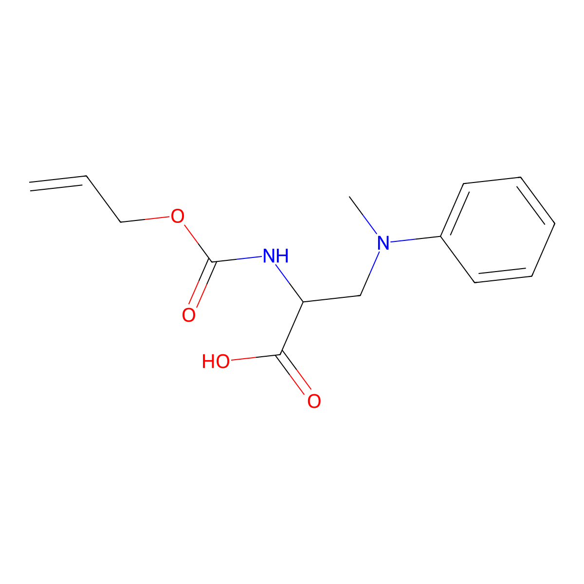 3-[Methyl(phenyl)amino]-2-{[(prop-2-en-1-yloxy)carbonyl]amino}propanoic acid molecular structure, CAS 2680606-14-6