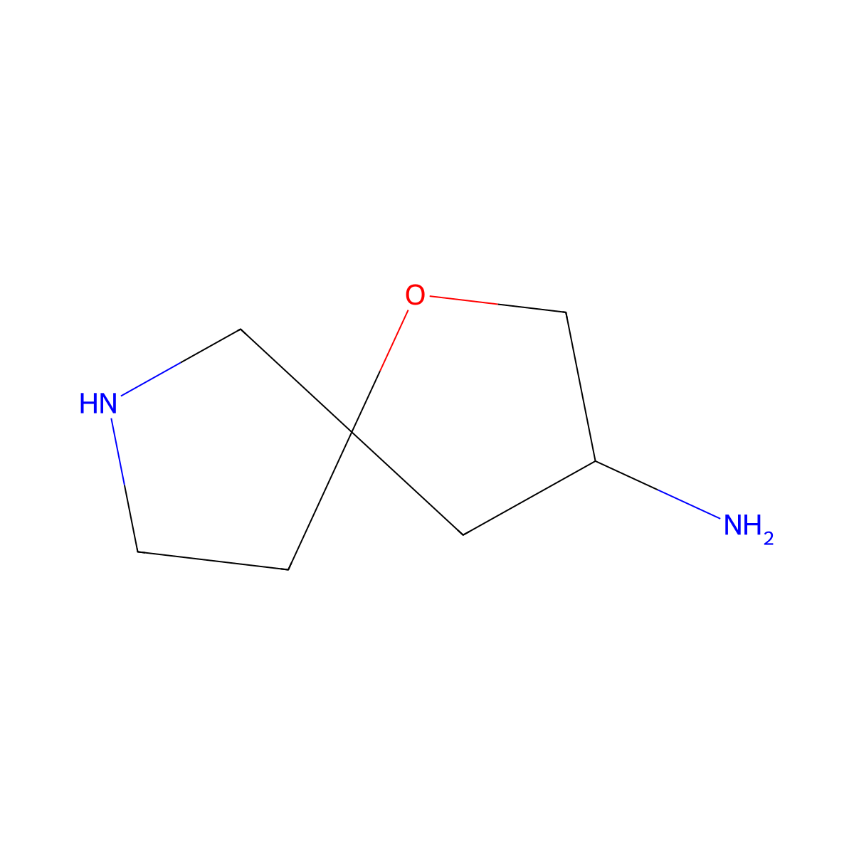 1-Oxa-7-azaspiro[4.4]nonan-3-amine molecular structure, CAS 2680606-21-5