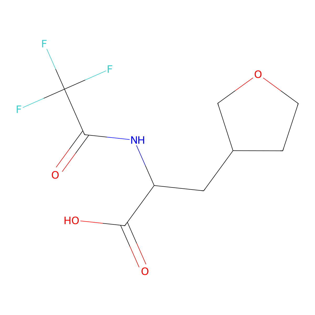 3-(Oxolan-3-yl)-2-(trifluoroacetamido)propanoic acid molecular structure, CAS 2680606-23-7