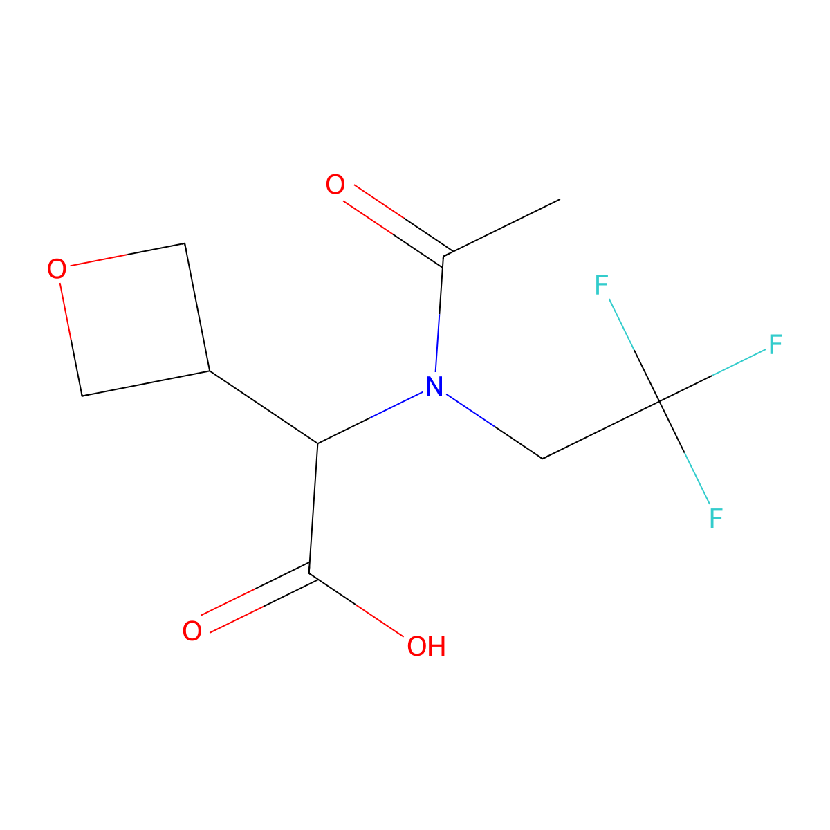 2-(oxetan-3-yl)-2-[N-(2,2,2-trifluoroethyl)acetamido]acetic acid molecular structure, CAS 2680606-27-1