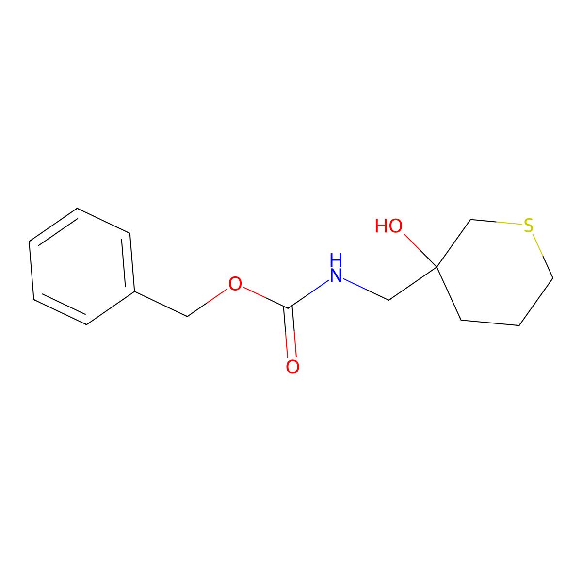 benzyl N-[(3-hydroxythian-3-yl)methyl]carbamate molecular structure, CAS 2680606-32-8