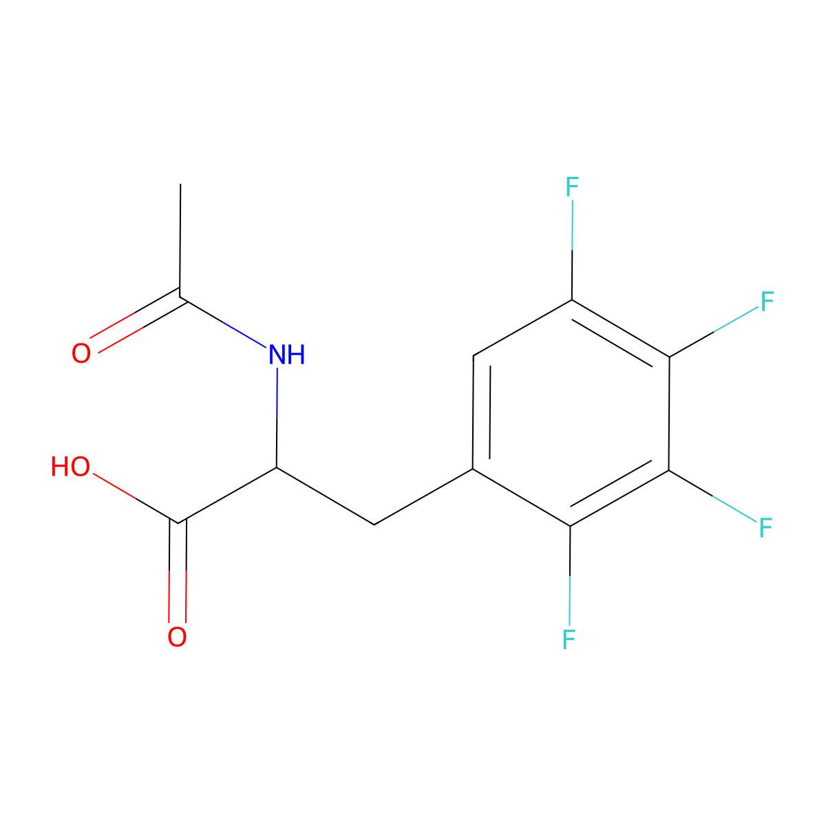 2-Acetamido-3-(2,3,4,5-tetrafluorophenyl)propanoic acid molecular structure, CAS 2680606-33-9