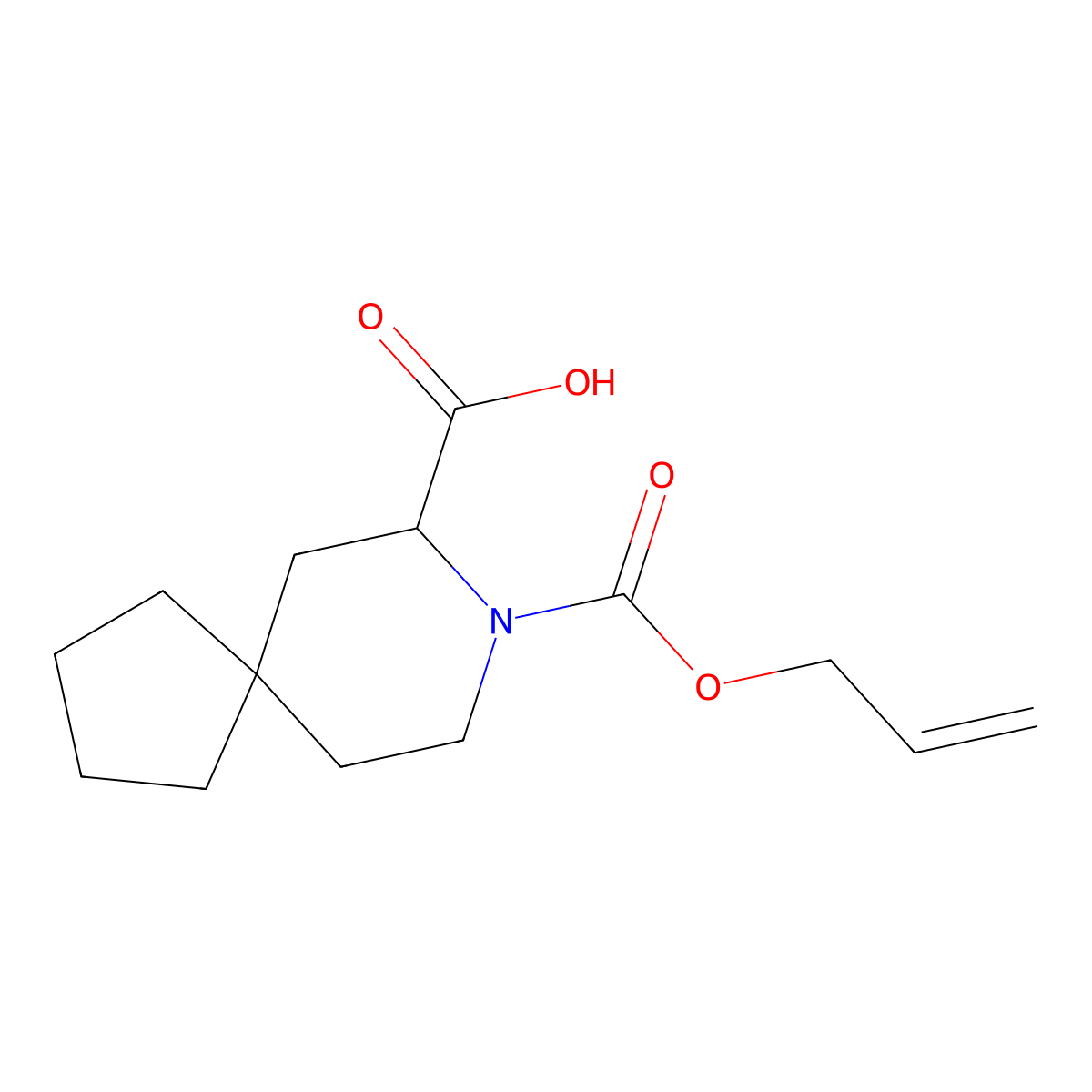 8-[(Prop-2-en-1-yloxy)carbonyl]-8-azaspiro[4.5]decane-7-carboxylic acid molecular structure, CAS 2680606-39-5