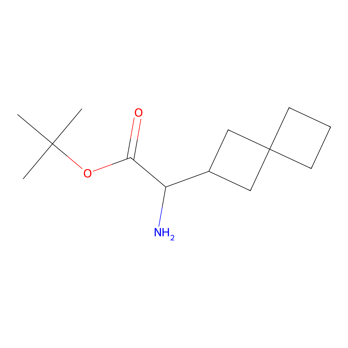Tert-butyl 2-amino-2-{spiro[3.3]heptan-2-yl}acetate molecular structure, CAS 2680606-41-9