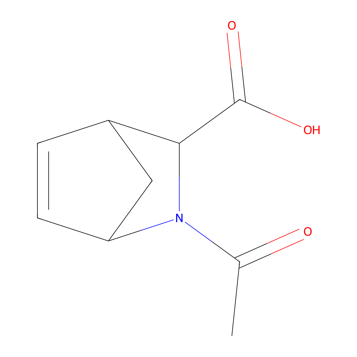 2-Acetyl-2-azabicyclo[2.2.1]hept-5-ene-3-carboxylic acid molecular structure, CAS 2680606-42-0