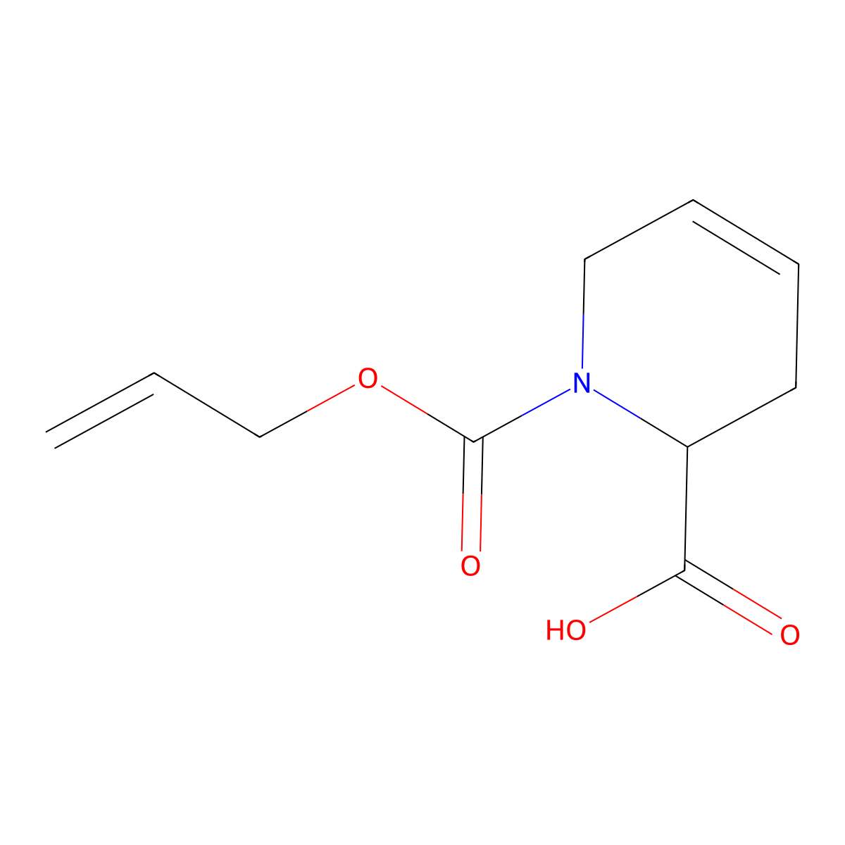 1-[(Prop-2-en-1-yloxy)carbonyl]-1,2,3,6-tetrahydropyridine-2-carboxylic acid molecular structure, CAS 2680606-45-3