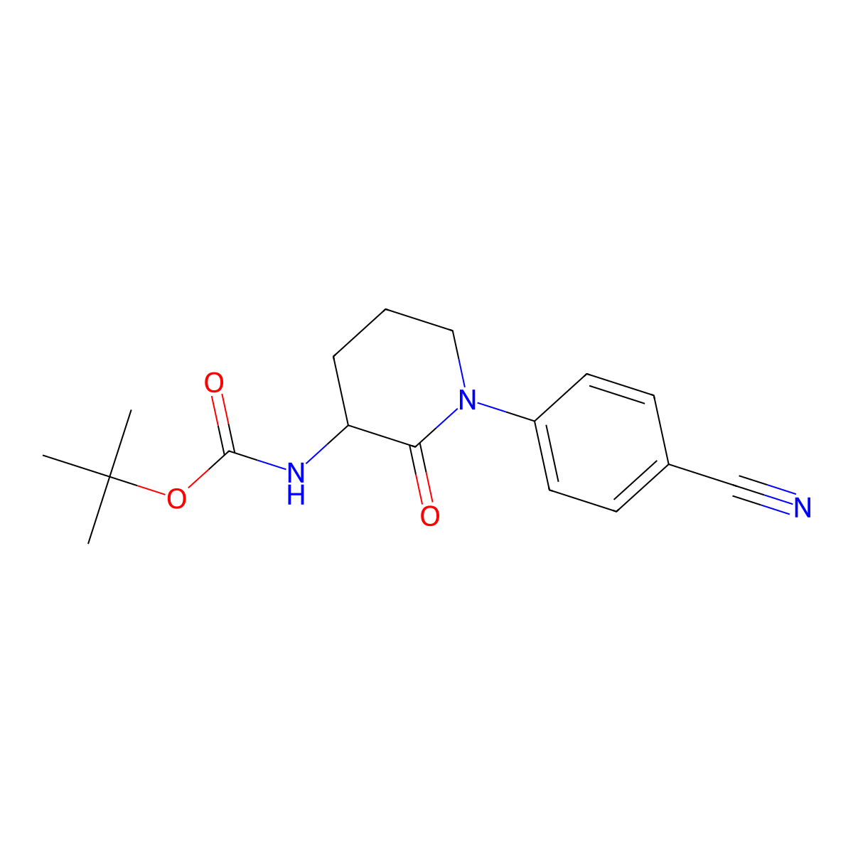 tert-butyl N-[1-(4-cyanophenyl)-2-oxopiperidin-3-yl]carbamate molecular structure, CAS 2680606-49-7
