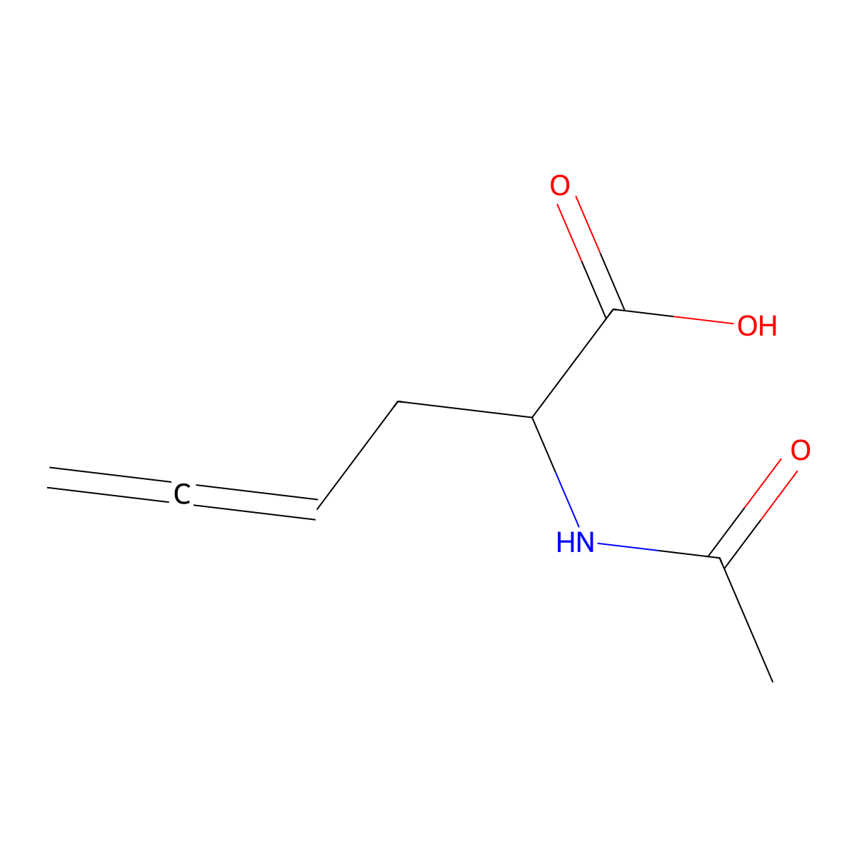 2-Acetamidohexa-4,5-dienoic acid molecular structure, CAS 2680606-60-2