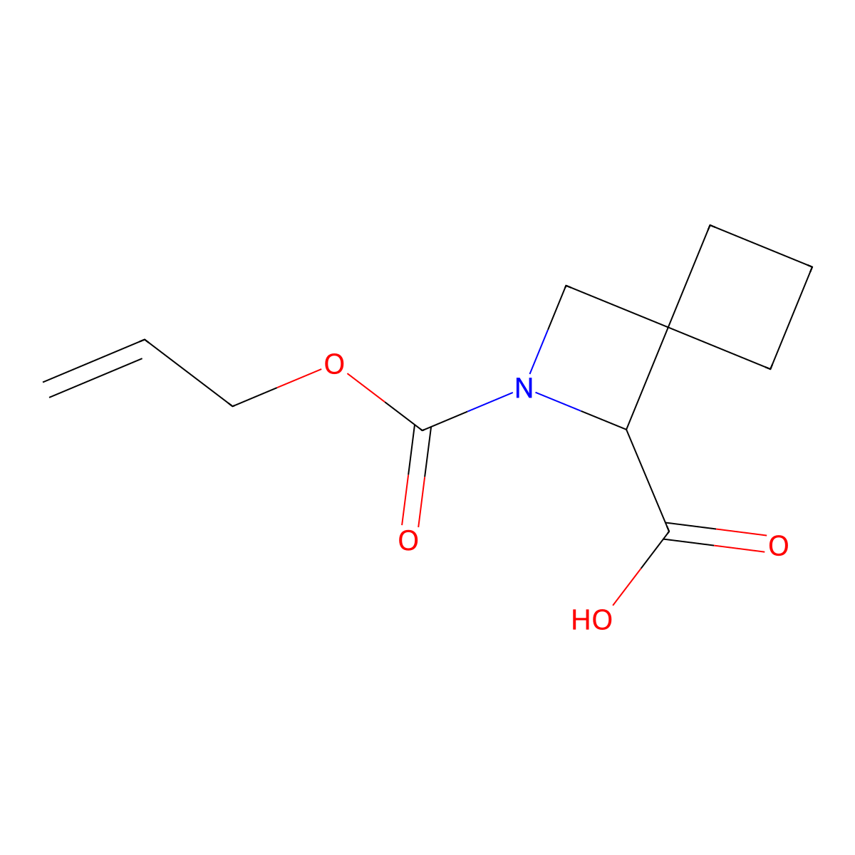 2-[(Prop-2-en-1-yloxy)carbonyl]-2-azaspiro[3.3]heptane-1-carboxylic acid molecular structure, CAS 2680606-62-4