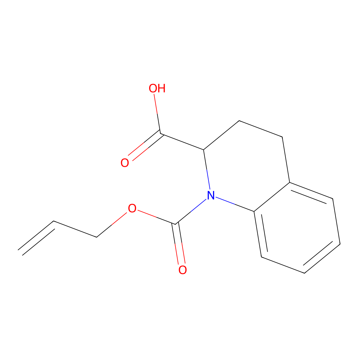 1-[(Prop-2-en-1-yloxy)carbonyl]-1,2,3,4-tetrahydroquinoline-2-carboxylic acid molecular structure, CAS 2680606-70-4