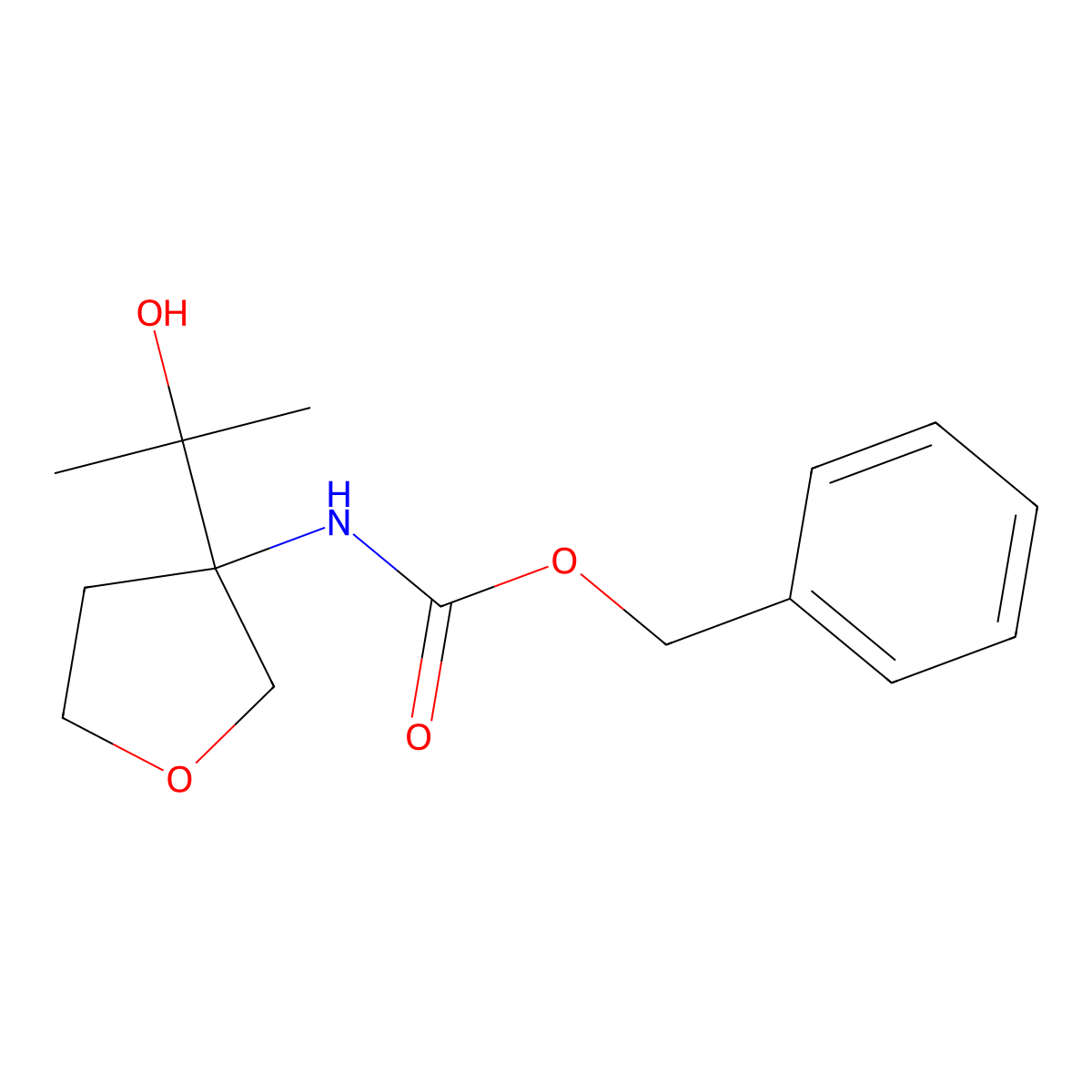 benzyl N-[3-(2-hydroxypropan-2-yl)oxolan-3-yl]carbamate molecular structure, CAS 2680606-79-3