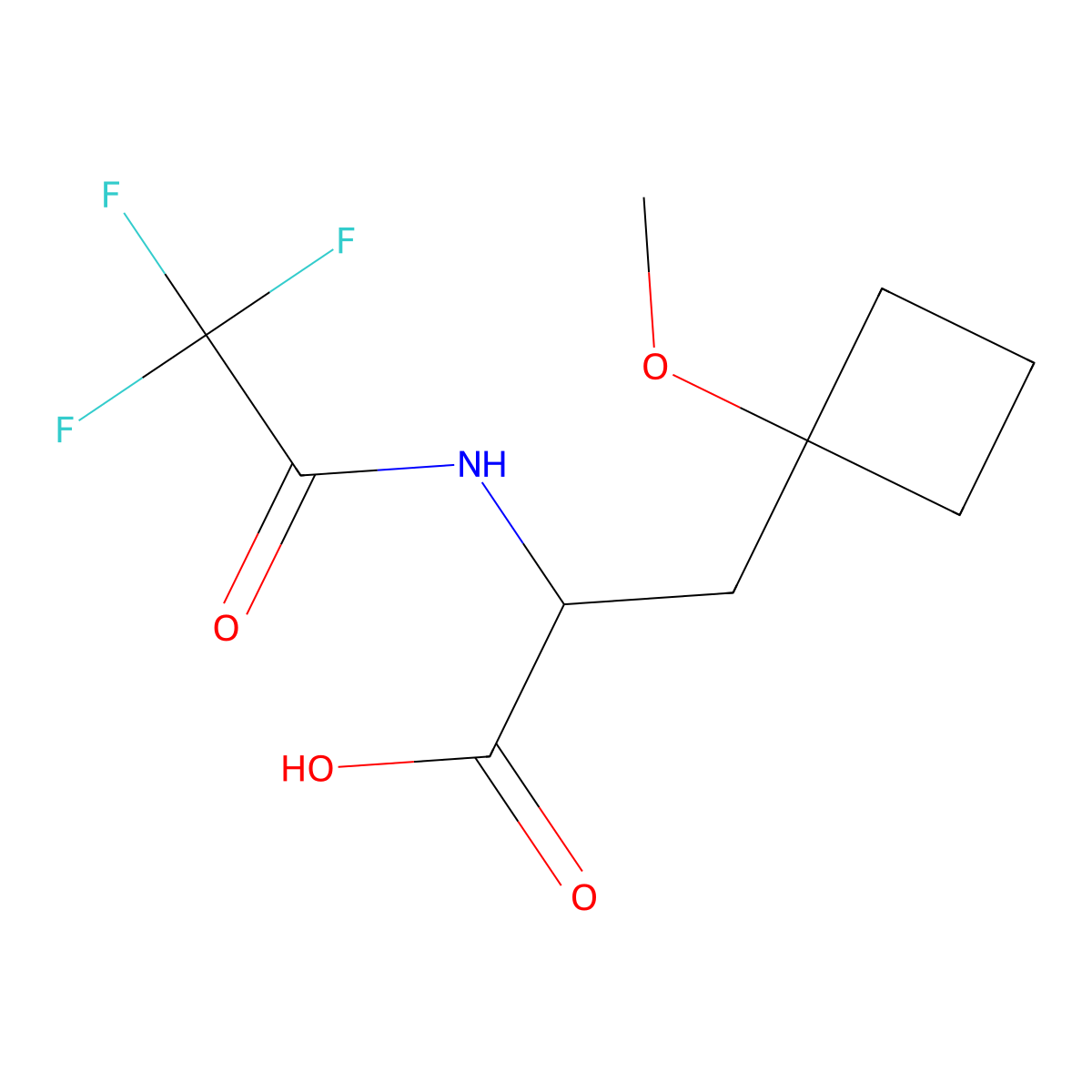 3-(1-Methoxycyclobutyl)-2-(2,2,2-trifluoroacetamido)propanoic acid molecular structure, CAS 2680606-85-1