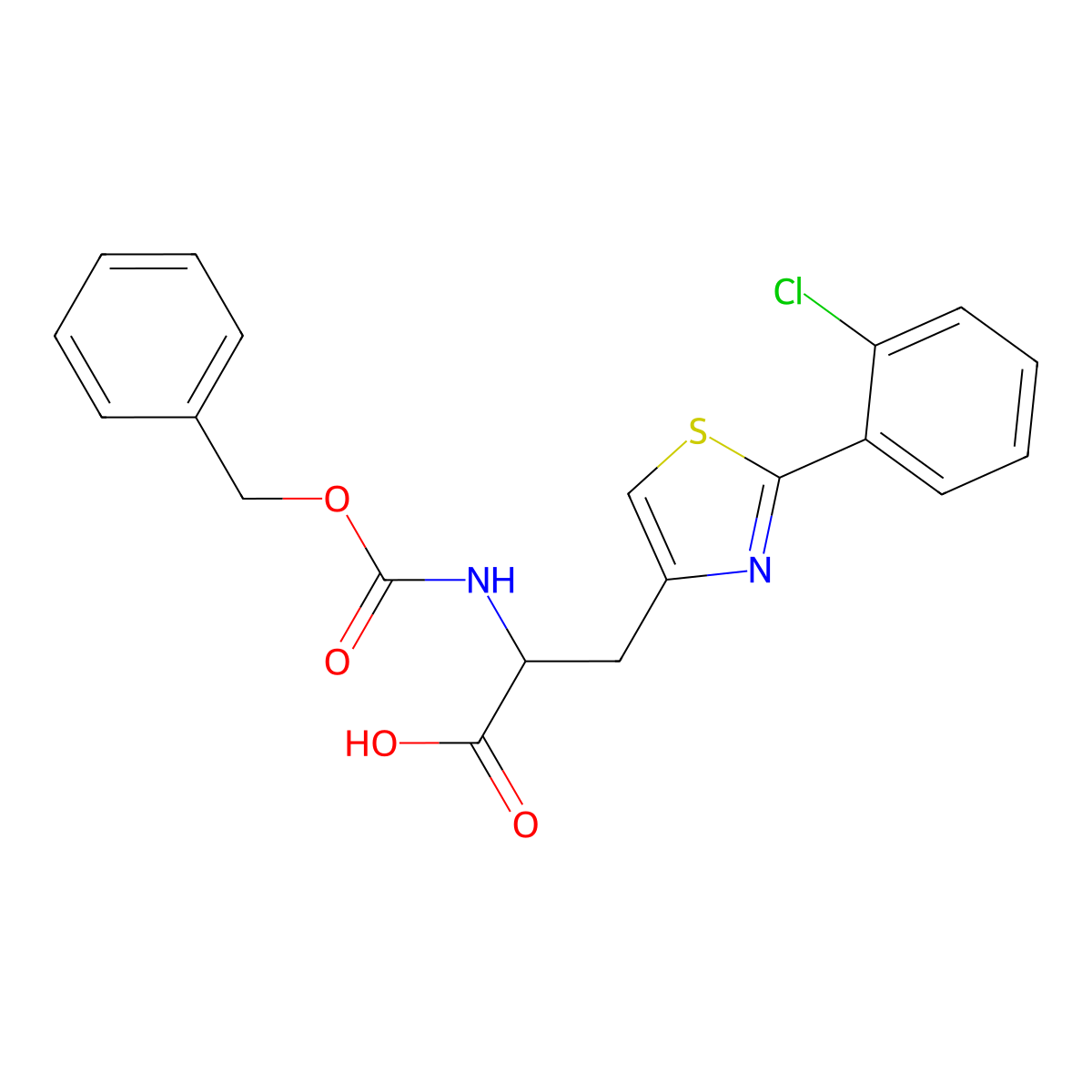 2-{[(Benzyloxy)carbonyl]amino}-3-[2-(2-chlorophenyl)-1,3-thiazol-4-yl]propanoic acid molecular structure, CAS 2680606-89-5
