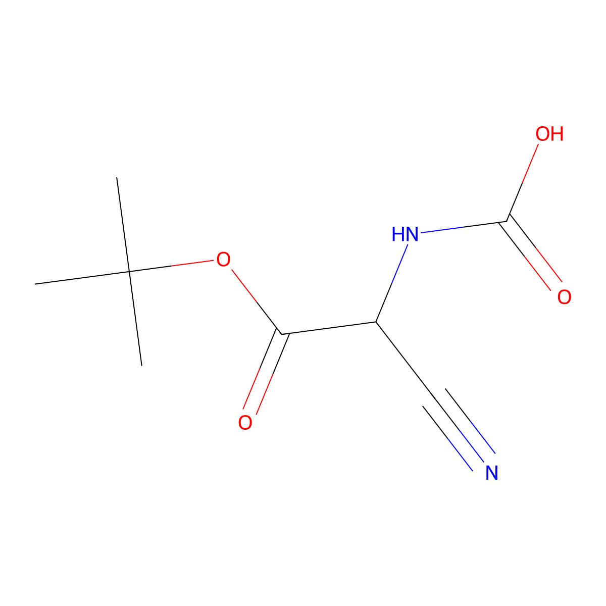 [2-(Tert-butoxy)-1-cyano-2-oxoethyl]carbamic acid molecular structure, CAS 2680607-01-4