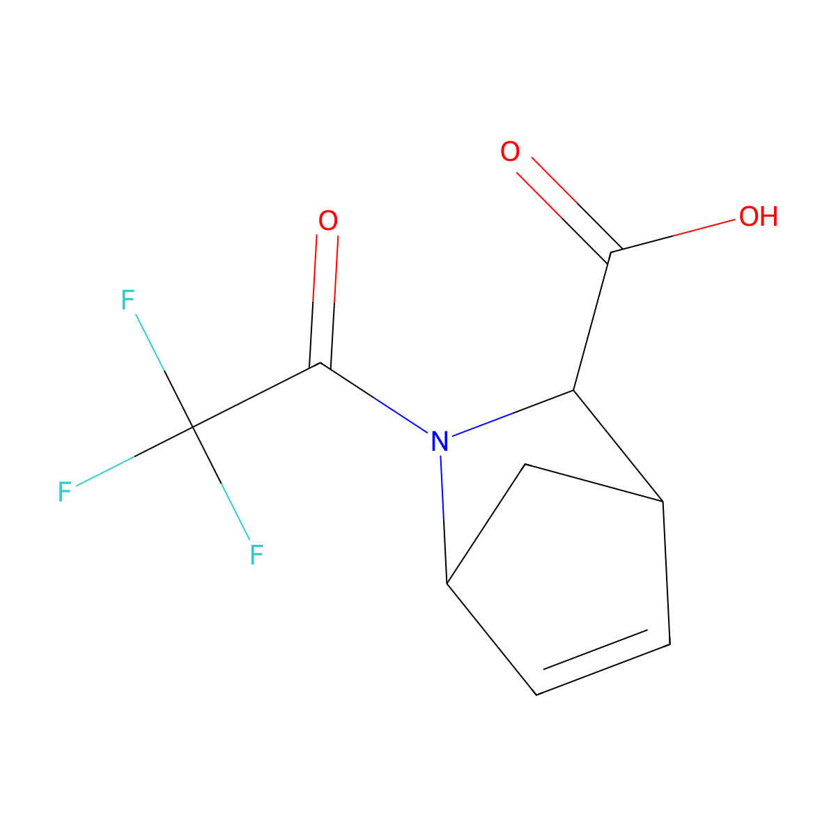 2-(2,2,2-Trifluoroacetyl)-2-azabicyclo[2.2.1]hept-5-ene-3-carboxylic acid molecular structure, CAS 2680607-02-5
