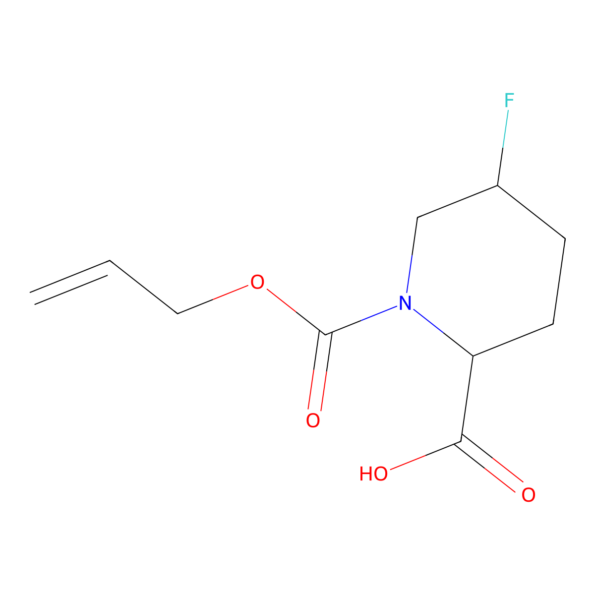5-Fluoro-1-[(prop-2-en-1-yloxy)carbonyl]piperidine-2-carboxylic acid molecular structure, CAS 2680607-04-7