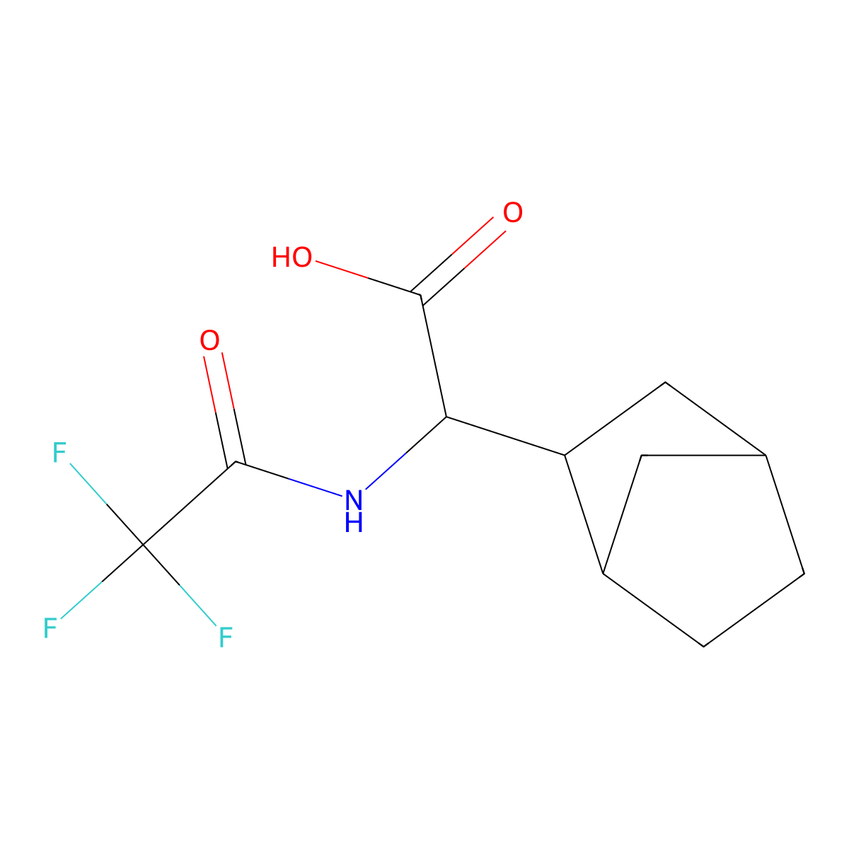 2-{Bicyclo[2.2.1]heptan-2-yl}-2-(2,2,2-trifluoroacetamido)acetic acid molecular structure, CAS 2680607-08-1