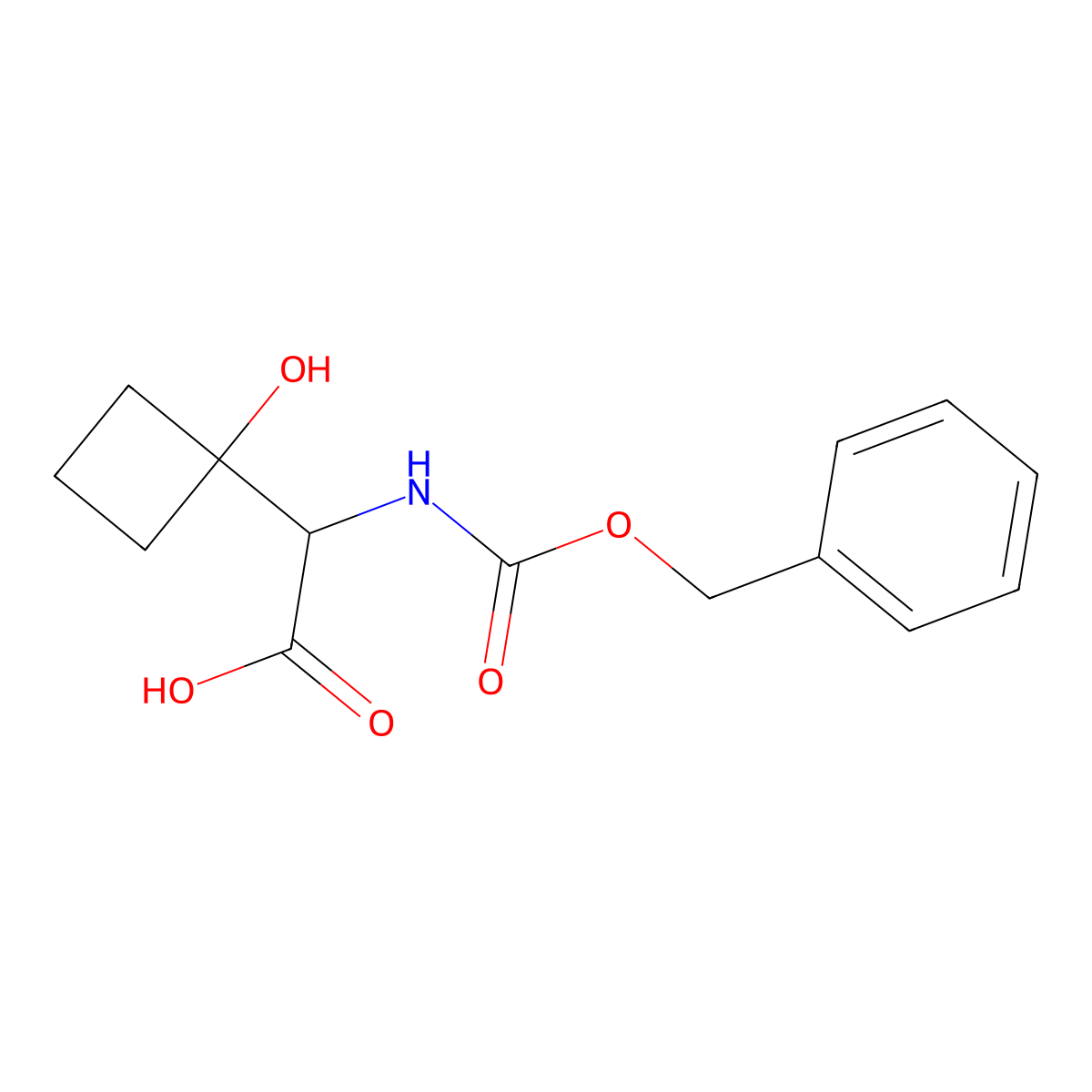 2-{[(Benzyloxy)carbonyl]amino}-2-(1-hydroxycyclobutyl)acetic acid molecular structure, CAS 2680607-20-7