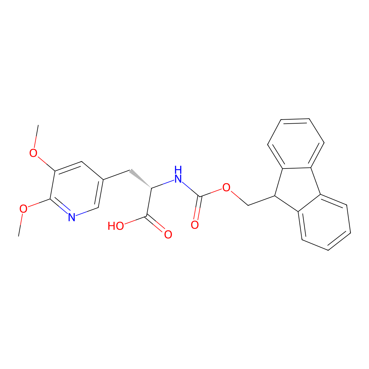 Fmoc-(S)-2-Amino-3-(5,6-dimethoxypyridin-3-yl)propanoic acid molecular structure, CAS 2680607-37-6