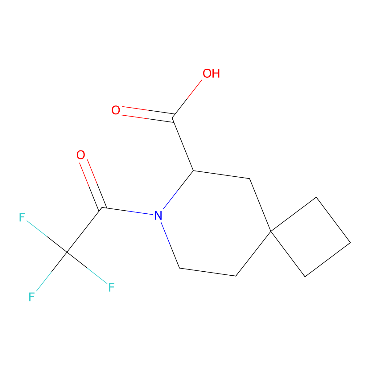 7-(2,2,2-Trifluoroacetyl)-7-azaspiro[3.5]nonane-6-carboxylic acid molecular structure, CAS 2680611-08-7