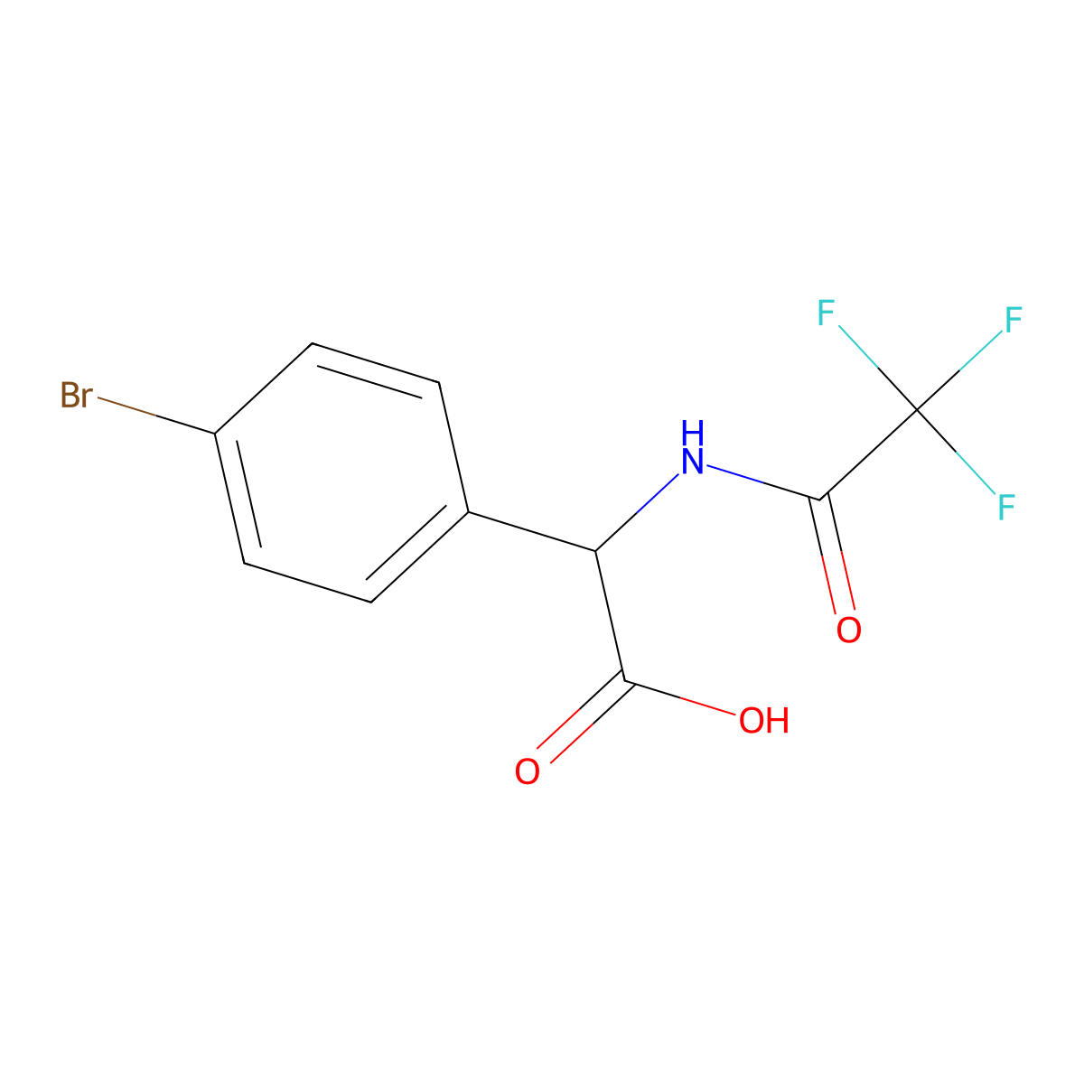 2-(4-Bromophenyl)-2-(trifluoroacetamido)acetic acid molecular structure, CAS 2680611-09-8