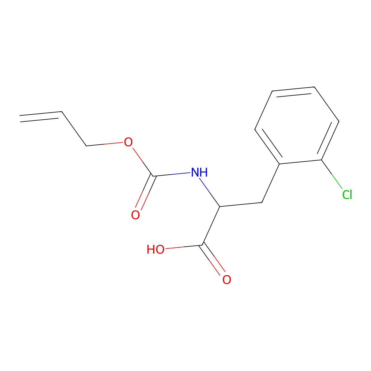 3-(2-Chlorophenyl)-2-{[(prop-2-en-1-yloxy)carbonyl]amino}propanoic acid molecular structure, CAS 2680611-10-1
