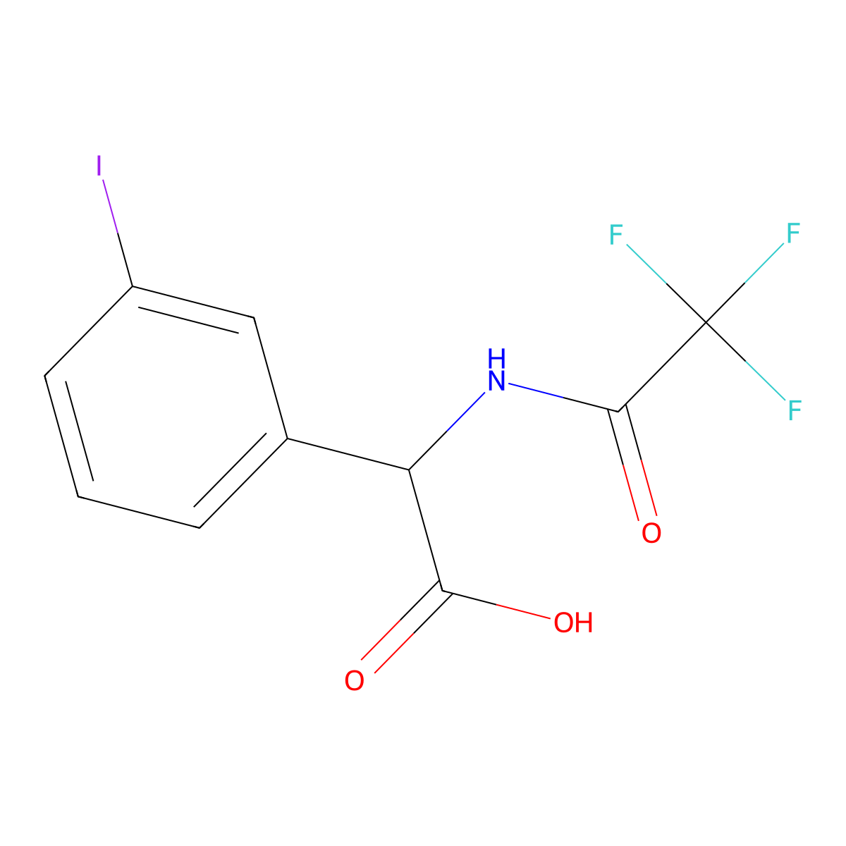 2-(3-Iodophenyl)-2-(2,2,2-trifluoroacetamido)acetic acid molecular structure, CAS 2680611-11-2