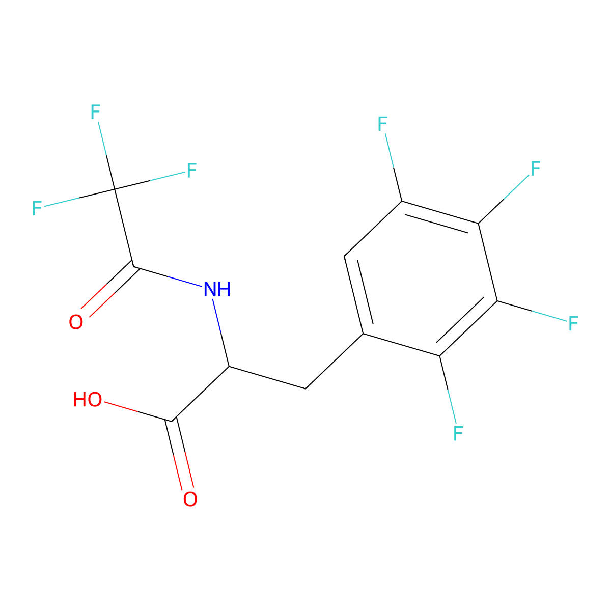 3-(2,3,4,5-Tetrafluorophenyl)-2-(2,2,2-trifluoroacetamido)propanoic acid molecular structure, CAS 2680611-13-4