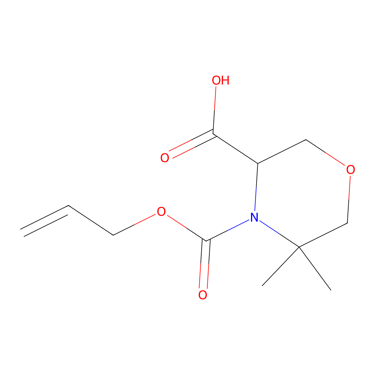 5,5-Dimethyl-4-[(prop-2-en-1-yloxy)carbonyl]morpholine-3-carboxylic acid molecular structure, CAS 2680611-14-5