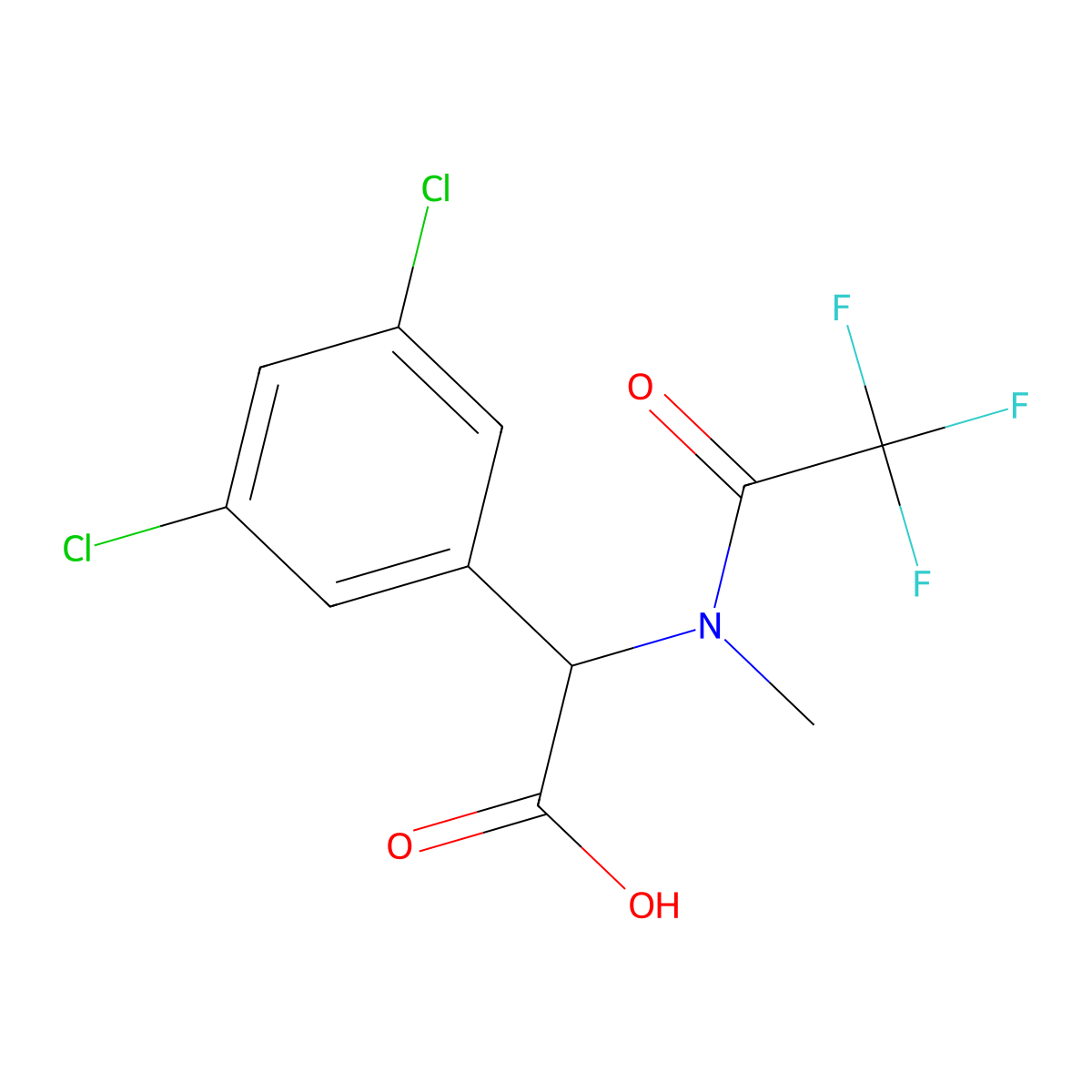2-(3,5-dichlorophenyl)-2-(2,2,2-trifluoro-N-methylacetamido)acetic acid molecular structure, CAS 2680611-24-7