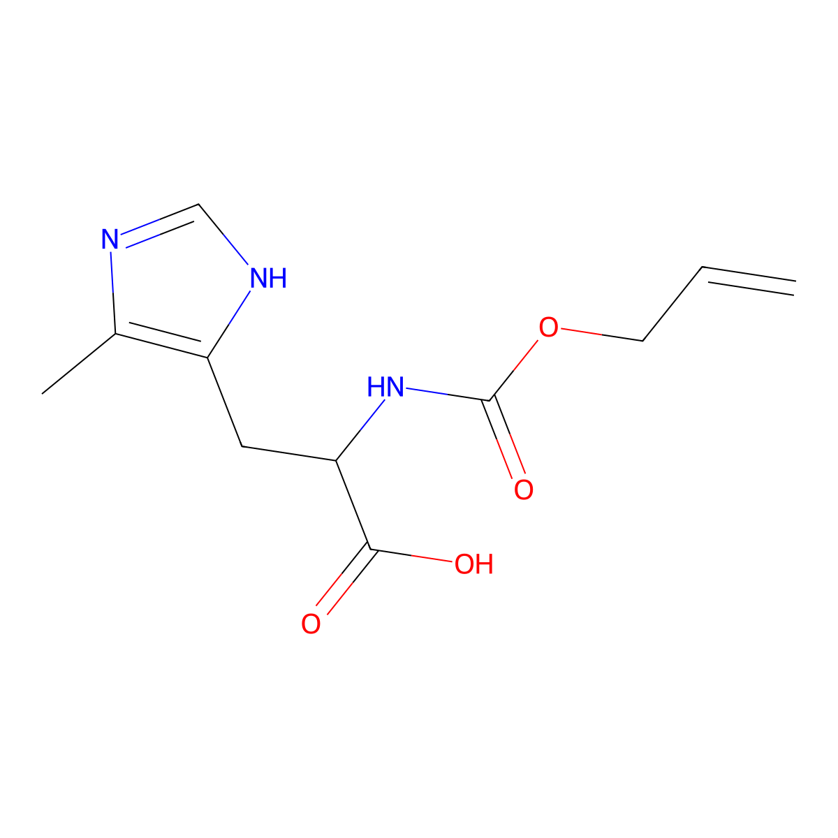3-(4-methyl-1H-imidazol-5-yl)-2-{[(prop-2-en-1-yloxy)carbonyl]amino}propanoic acid molecular structure, CAS 2680611-27-0