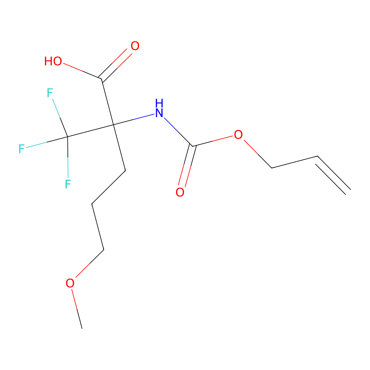 5-Methoxy-2-{[(prop-2-en-1-yloxy)carbonyl]amino}-2-(trifluoromethyl)pentanoic acid molecular structure, CAS 2680611-31-6