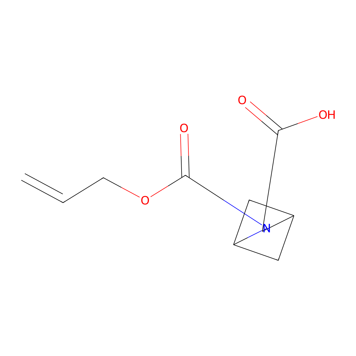 2-[(Prop-2-en-1-yloxy)carbonyl]-2-azabicyclo[2.1.1]hexane-3-carboxylic acid molecular structure, CAS 2680611-40-7