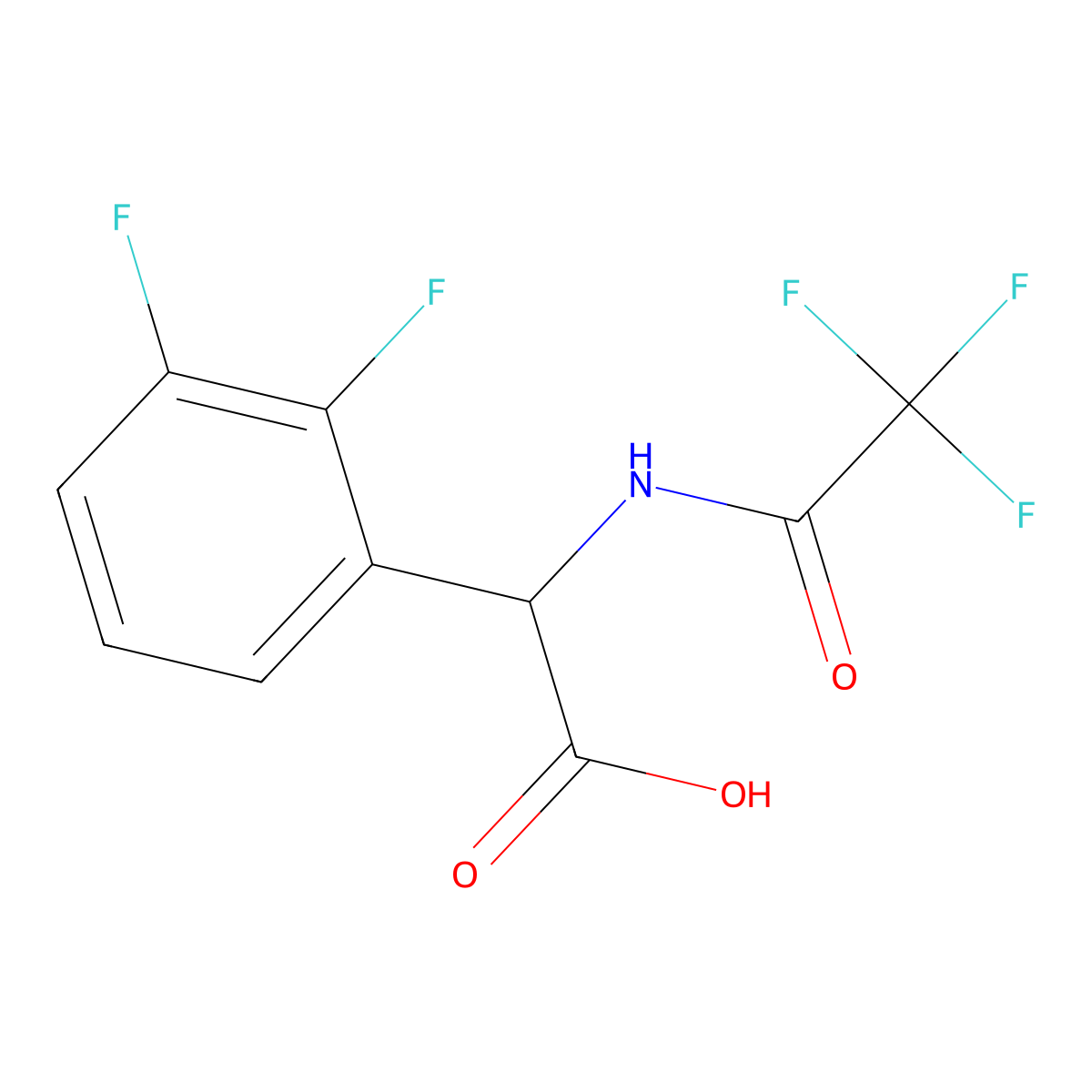 2-(2,3-Difluorophenyl)-2-(2,2,2-trifluoroacetamido)acetic acid molecular structure, CAS 2680611-51-0