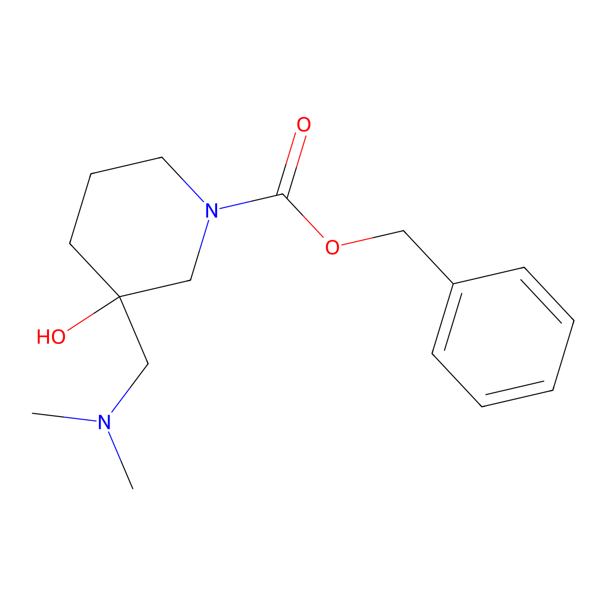 Benzyl 3-[(dimethylamino)methyl]-3-hydroxypiperidine-1-carboxylate molecular structure, CAS 2680611-56-5