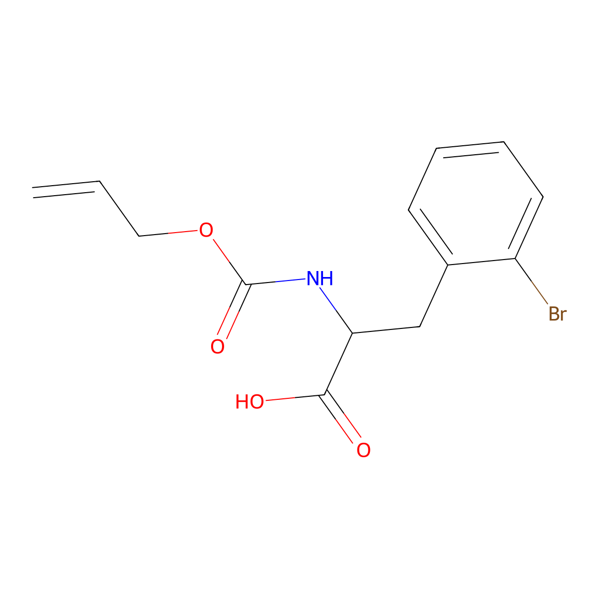3-(2-Bromophenyl)-2-{[(prop-2-en-1-yloxy)carbonyl]amino}propanoic acid molecular structure, CAS 2680611-69-0