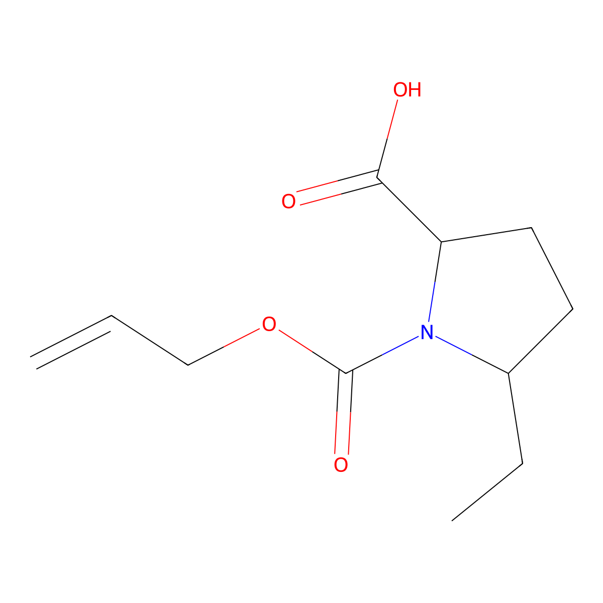 5-Ethyl-1-[(prop-2-en-1-yloxy)carbonyl]pyrrolidine-2-carboxylic acid molecular structure, CAS 2680611-72-5