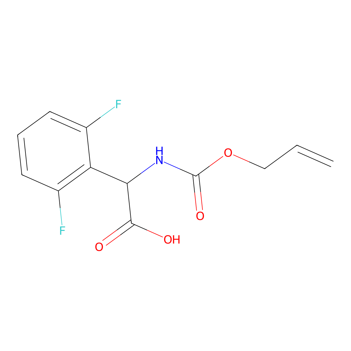 2-(2,6-Difluorophenyl)-2-{[(prop-2-en-1-yloxy)carbonyl]amino}acetic acid molecular structure, CAS 2680611-99-6