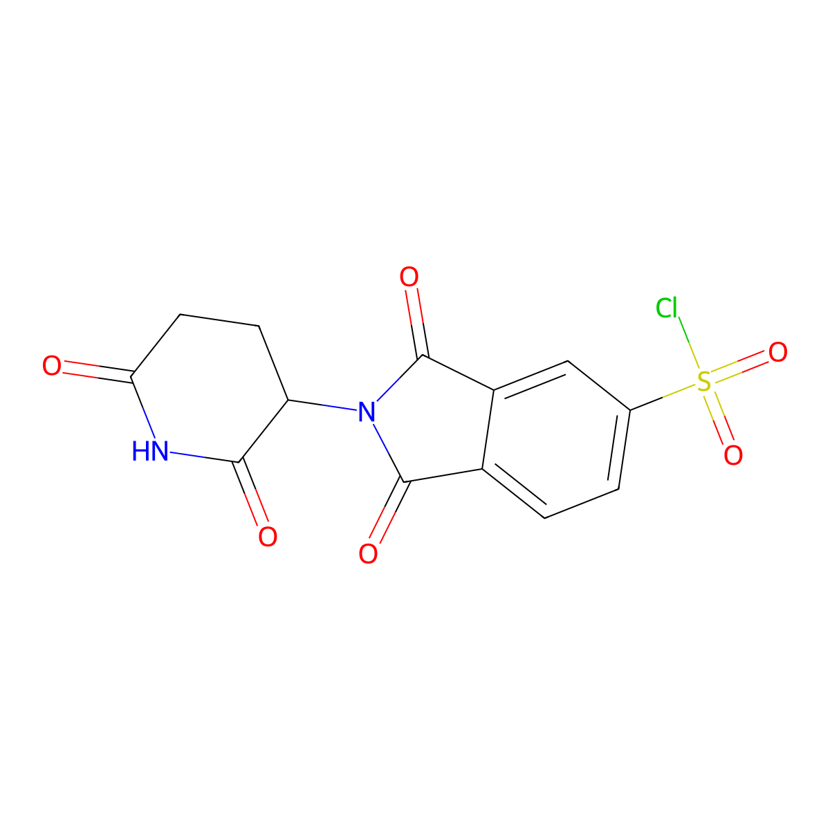 2-(2,6-dioxopiperidin-3-yl)-1,3-dioxo-2,3-dihydro-1H-isoindole-5-sulfonyl chloride molecular structure, CAS 2680612-02-4