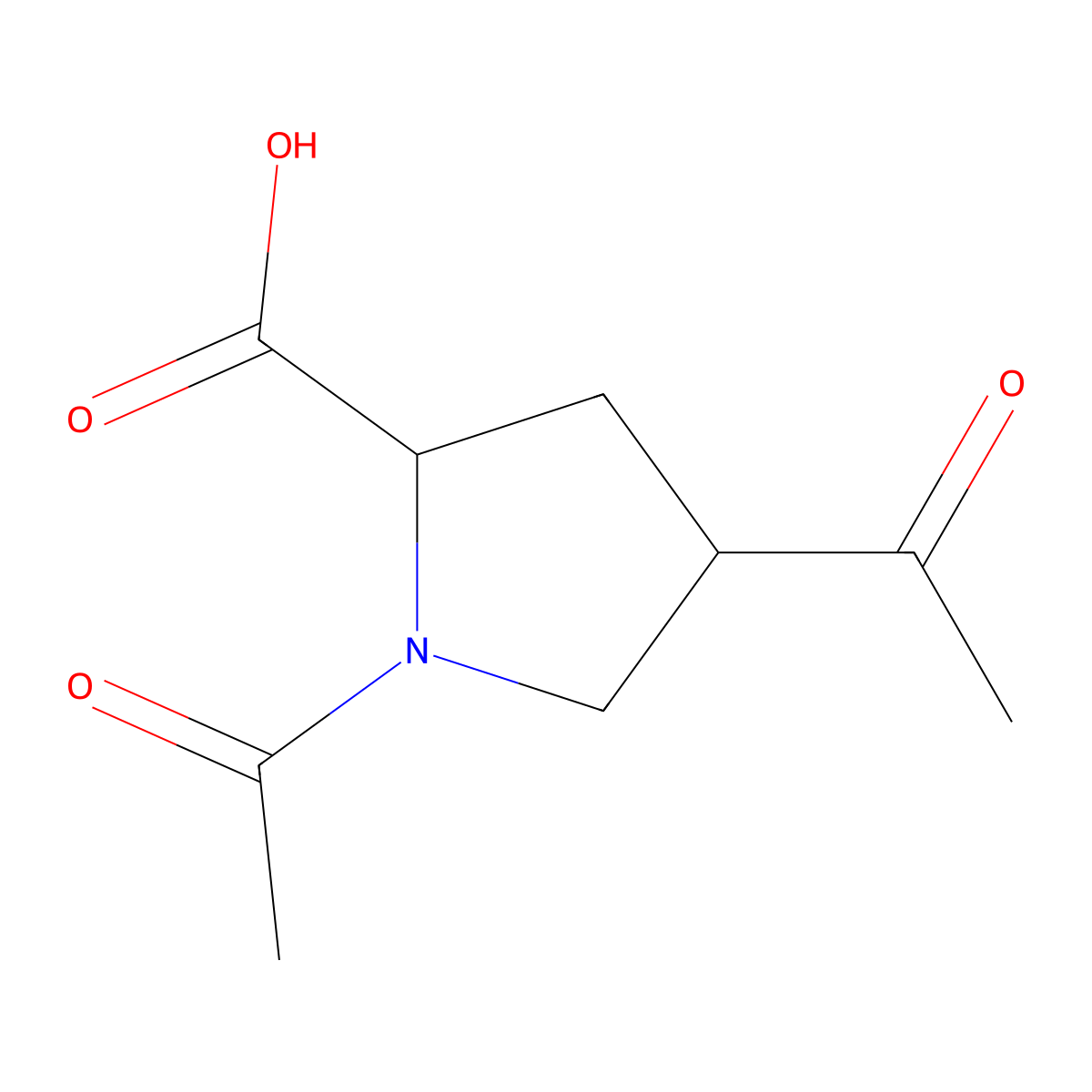 1,4-Diacetylpyrrolidine-2-carboxylic acid molecular structure, CAS 2680612-07-9