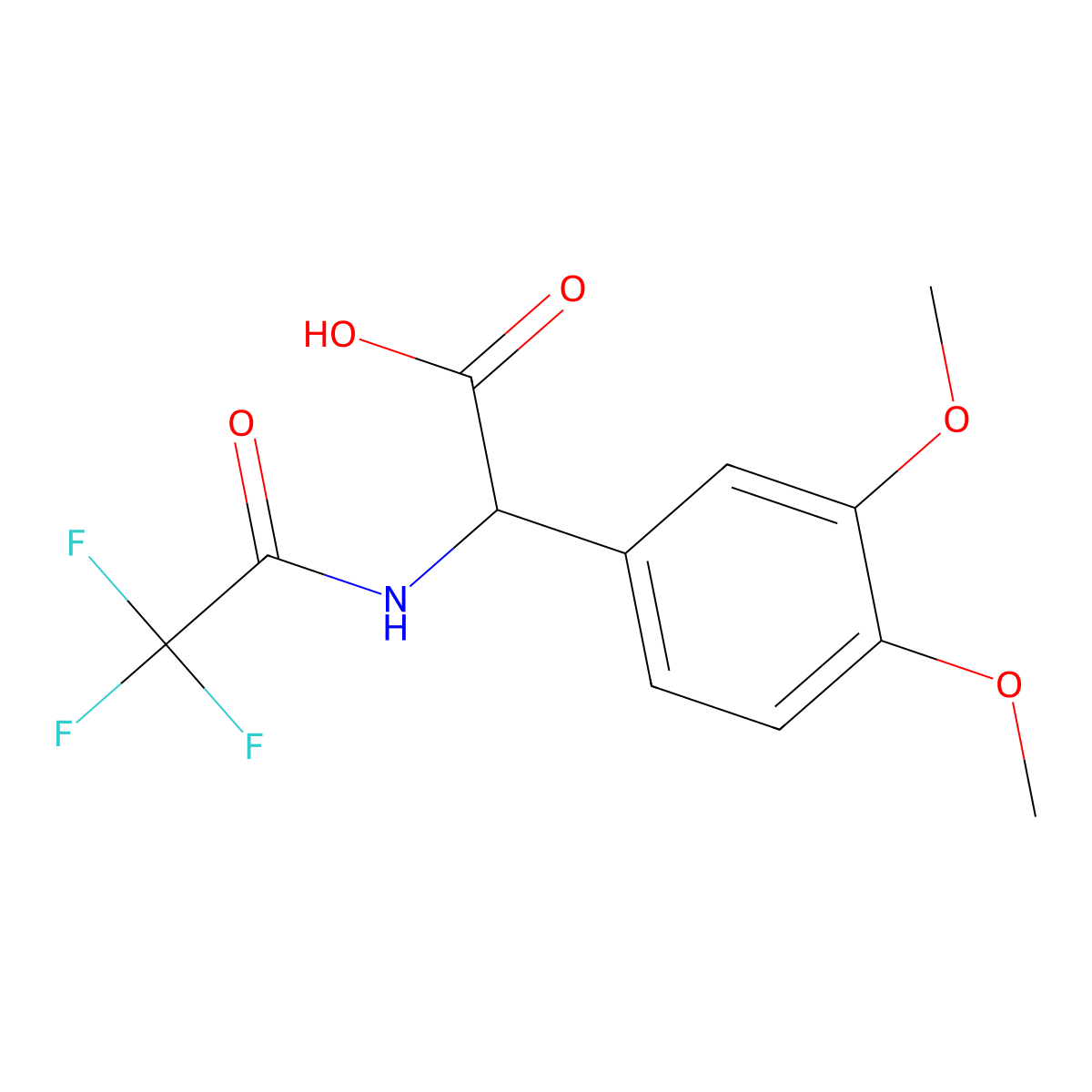 2-(3,4-Dimethoxyphenyl)-2-(2,2,2-trifluoroacetamido)acetic acid molecular structure, CAS 2680612-16-0