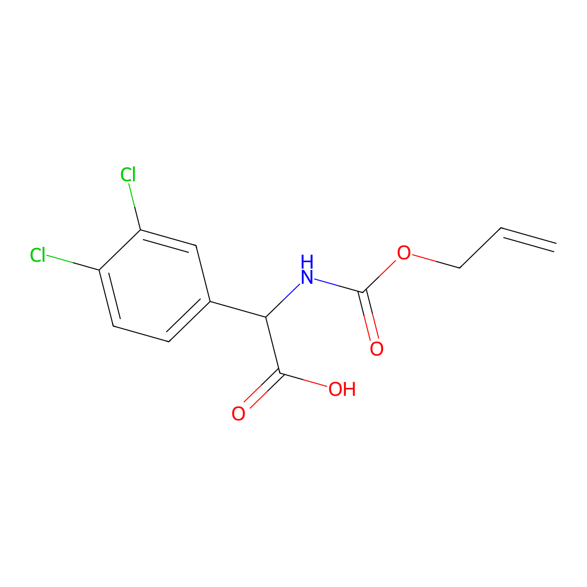 2-(3,4-Dichlorophenyl)-2-{[(prop-2-en-1-yloxy)carbonyl]amino}acetic acid molecular structure, CAS 2680612-17-1