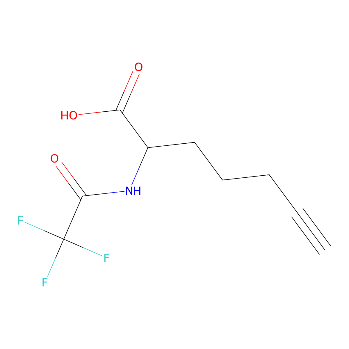 2-(2,2,2-Trifluoroacetamido)hept-6-ynoic acid molecular structure, CAS 2680612-26-2