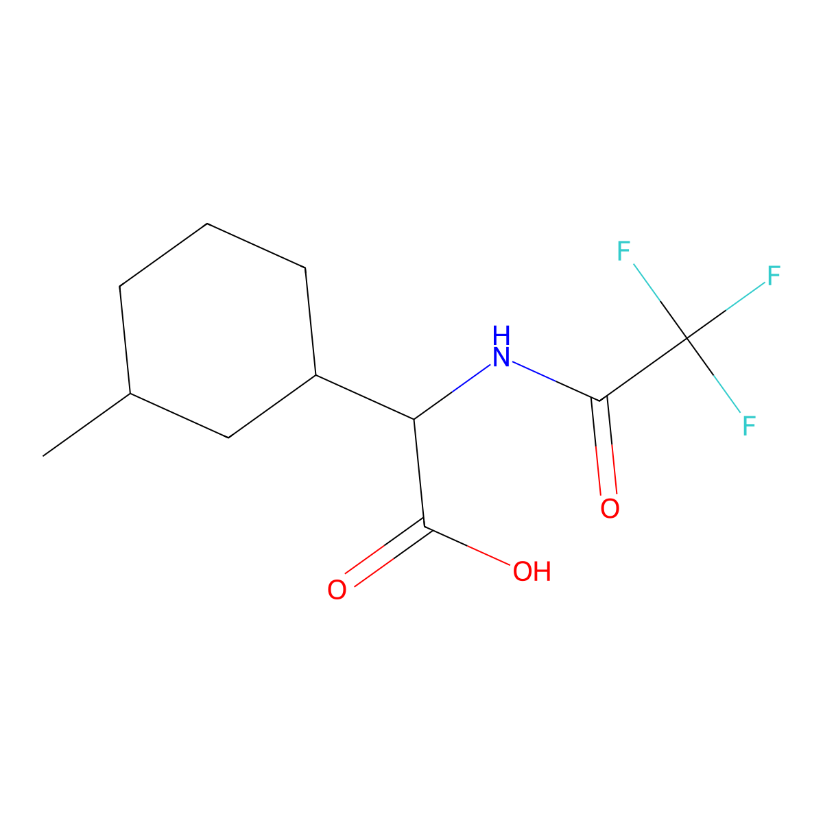 2-(3-Methylcyclohexyl)-2-(trifluoroacetamido)acetic acid molecular structure, CAS 2680612-28-4